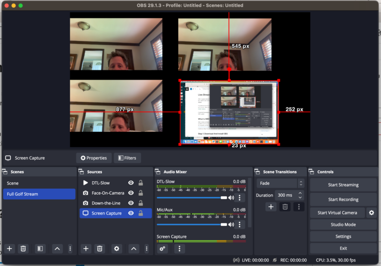 Live Streaming your Golf Sim using OBS